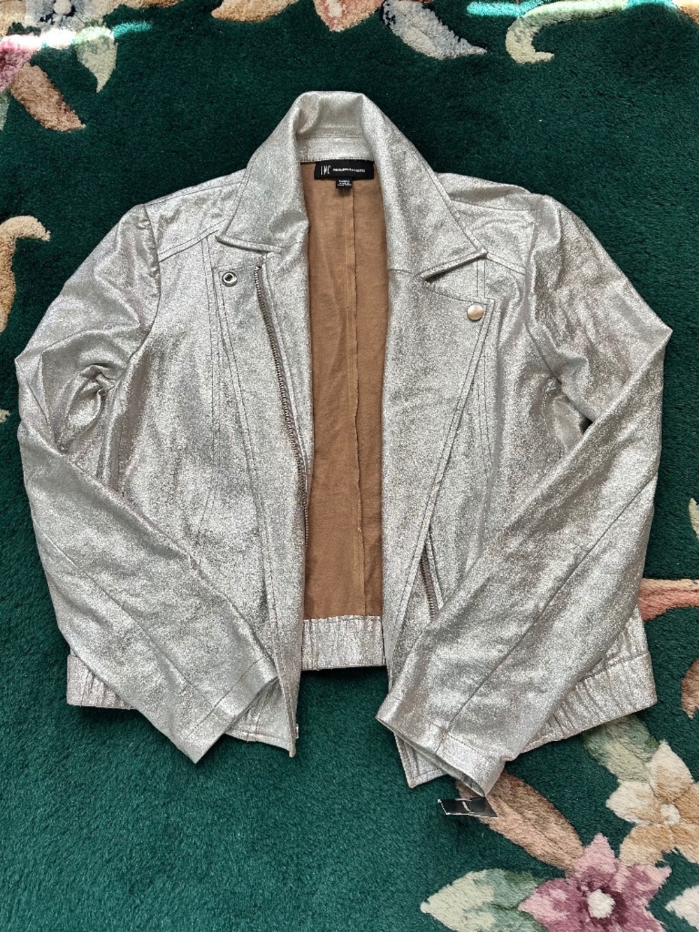 Silver moto jacket NWT